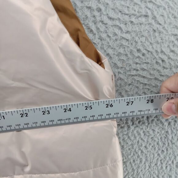 Fabletics Jacket Womens XL‎ Metallic Pink Zip Up Oversized Puffer Vest Quilted - Picture 3 of 8